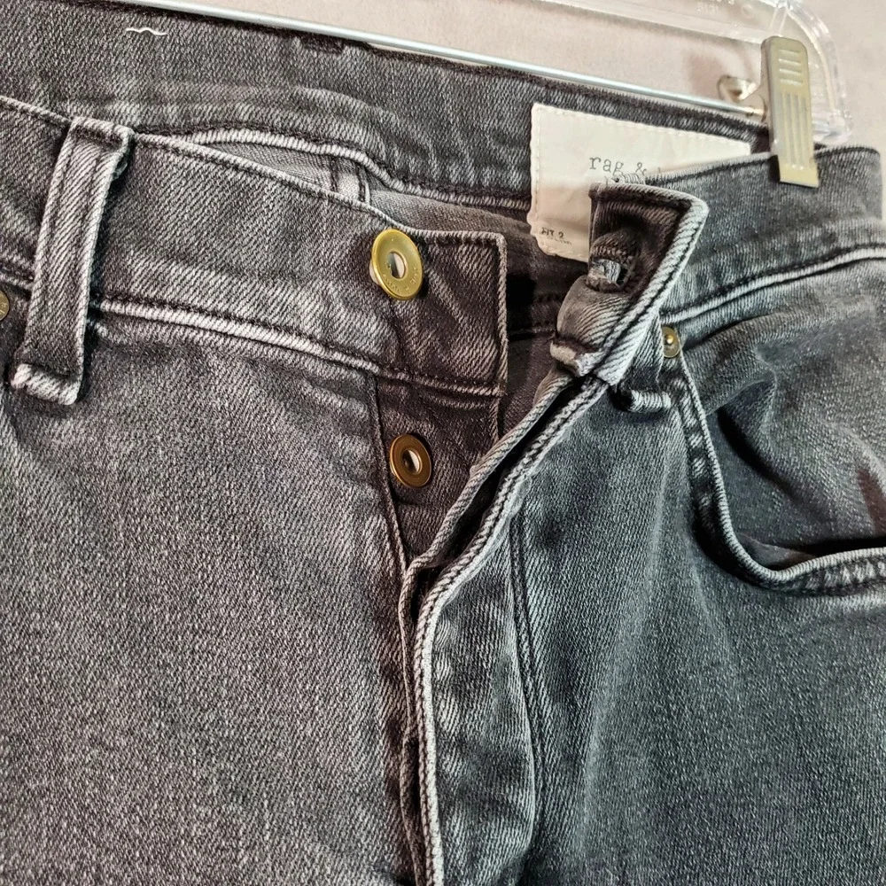 Rag & Bone Fit 2 Slim Jeans Mens 30 Gray Faded Made in USA Indie Grunge‎ Urban